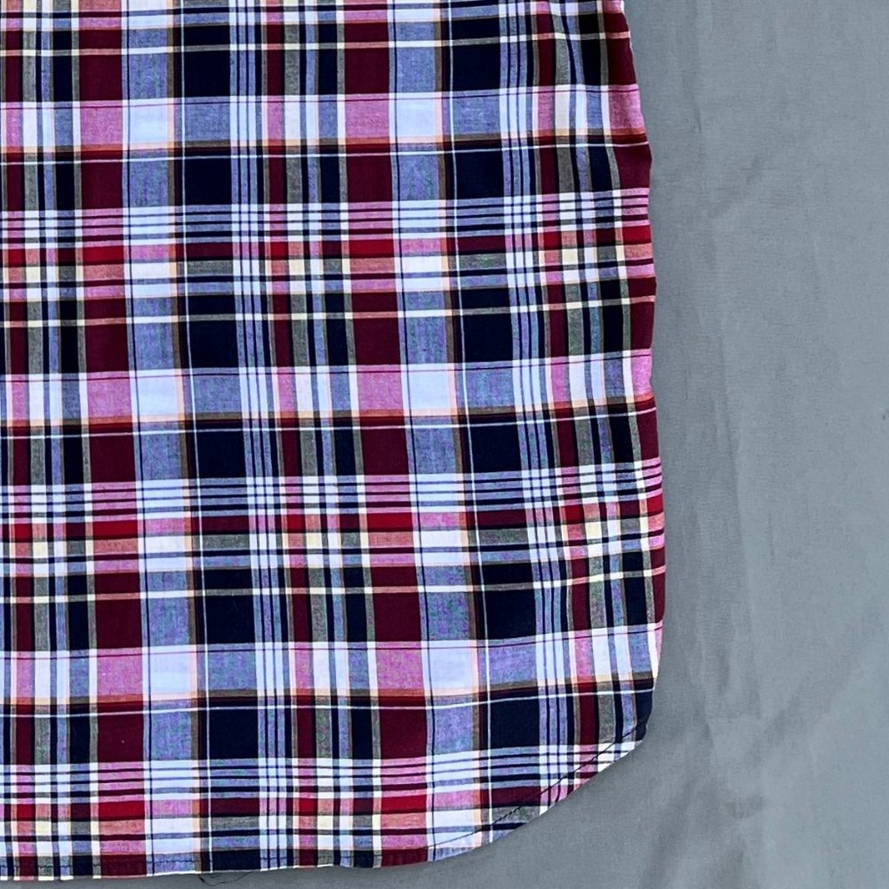 Old Navy Red Multicolor Plaid Button Down Shirt Men Size Large - Picture 11 of 13